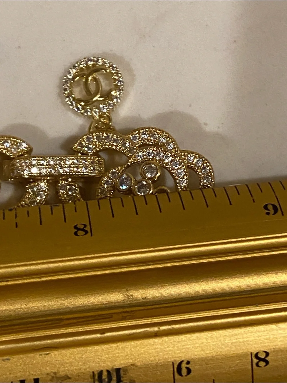Vintage Ivory Pearl Choker Necklace with Gold CC Pearl Pendant